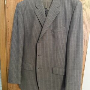 Ralph Lauren Men's Gray Pinstripe Two-Button Suit Jacket